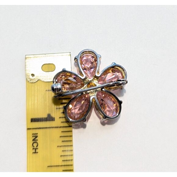 Glass Pink Flower Scatter Pin Brooch - Picture 12 of 12